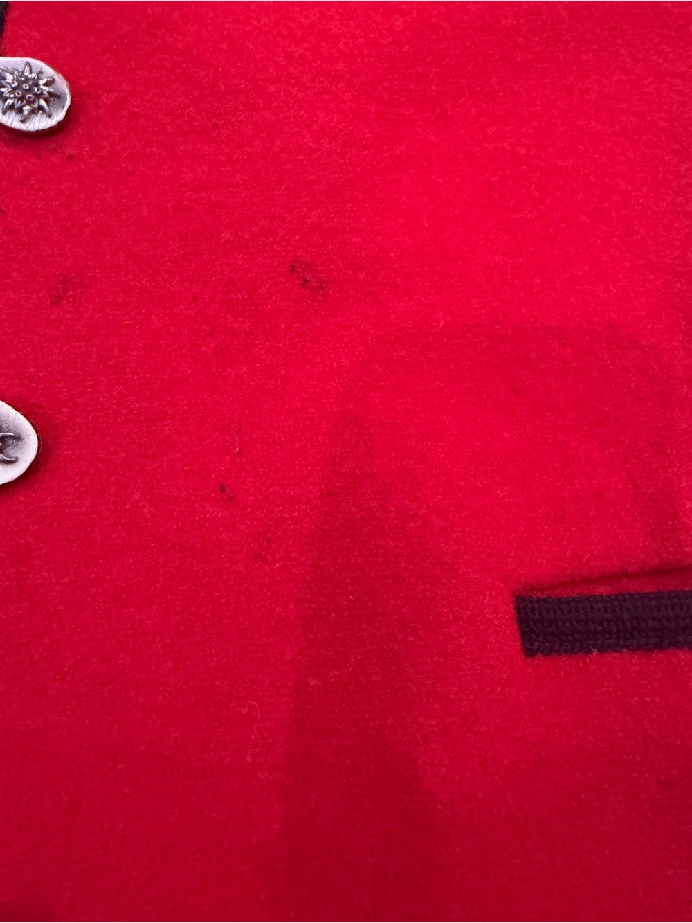 Vintage Vitabella Red Wool Goose Button Front Jacket XL - Picture 12 of 16